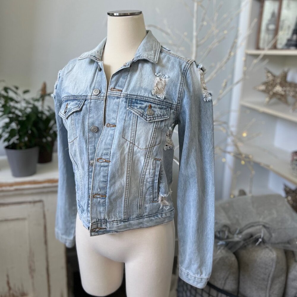 Rue21 Light Blue Distressed Jean Jacket